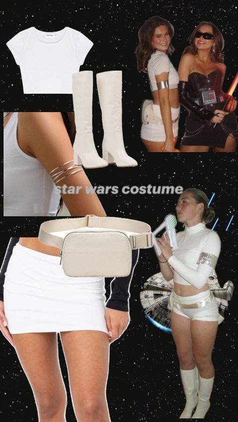 Princess Padme Costume, Halloween Rave Costume Ideas, Star Wars Halloween Costumes Women Princess Leia, Stormtrooper Costume Women, Star Wars Duo Costumes, C3po Costume Women, Starwars Costumes Women, Storm Trooper Costume Women, Star Wars Costumes For Women