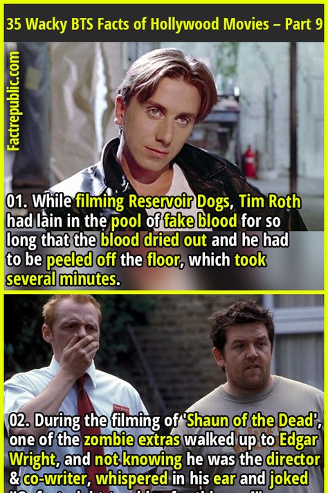 Making of a Blockbuster: 35 Wacky Behind the Scene Facts of Hollywood Movies - Part 9 - Fact Republic Fun Movie Facts, Tim Roth Movies, Creepy History, Movie Trivia, Fact Republic, Good Will Hunting, Tim Roth, Creepy Facts, Reservoir Dogs