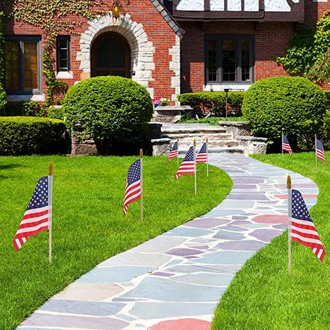 12 Pcs Small American Flags on Stick,4th of July Outdoor Decor Small US Flags Mini American 4''x6'' Flag, Fourth of July American Flags for Outside,Mini Flags for Outside Patriotic Holiday Yard Patio Labor Day Decorations, Small American Flags, Memorial Day Decorations, Fourth Of July Decorations, American Flag Decor, Us Flags, American Flag Wood, Small Flags, Mini Flags