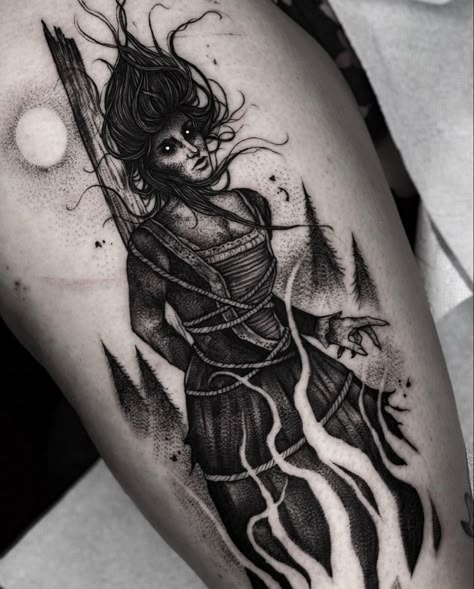 Dark Tattoo Ideas, Forearm Cover Up Tattoos, Skull Girl Tattoo, Mystical Tattoos, Autumn Tattoo, Occult Tattoo, Wicked Tattoos, Witch Tattoo, Magic Tattoo