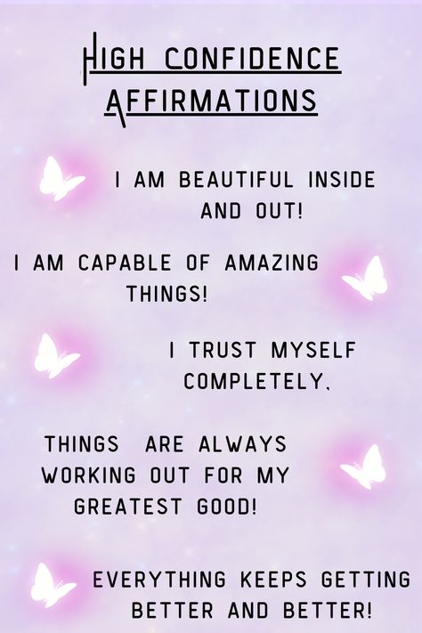 Affirmations to get you in the right headspace to be the most confident ever! Affirmation Mirror, Creative Motivation, Confidence Affirmations, Mirror Ideas, High Vibes, I Am Beautiful, Positive Self Affirmations, Journal Prompts, Daily Affirmations