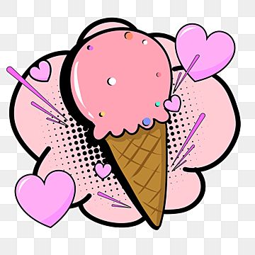 Ice Cream Pop Art, Ice Cream Cone Clipart, Pop Art Ideas, Pink Pop Art, Ice Cone, Love Pop Art, Cartoon Pop Art, Pop Art Party, Cute Clip Art