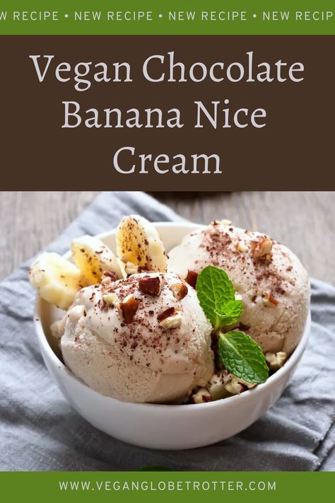 Vegan Chocolate Banana Nice Cream 🍌🍫 Craving a delicious and healthy treat? This vegan chocolate banana nice cream is made with only two ingredients and is perfect for a guilt-free indulgence. #Vegan #NiceCream #Chocolate #Banana #HealthyDessert #GlutenFree Banana And Cocoa Powder, Banana Cake Vegan, Banana Health Benefits, Banana Nice Cream, Vegan Whipped Cream, Paleo Banana, Sour Cream Recipes, Vegan Sour Cream, Healthy Treat