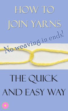 The quickest and easiest way to join new yarn in crochet or knitting. You have no yarn ends to weave in afterwards. Works in fine and medium weight yarns. Shown in detail how to continue when you run out of one ball of yarn. A great time-saving tip for crochet and knitting. #crochettutorial #knittingtips #joinyarn How To Join Threads In Crochet, Choosing Yarn For Crochet, Three Color Crochet Pattern, How To Join Yarn In Knitting, Adding Yarn To Crochet, Join Yarn Crochet, What To Crochet When Bored, Joining Yarn Crochet, Join Yarn