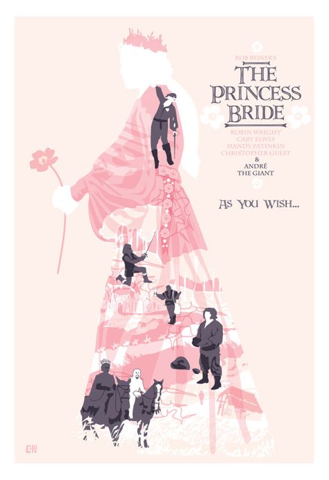 The Princess Bride by Cute Streak Designs The Princess Bride Poster, Rob Reiner, Princess Buttercup, Princess Bride Movie, Bride Art, Christopher Guest, Inigo Montoya, Cary Elwes, The Princess Bride