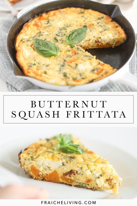 Paleo Frittata, Butternut Squash Frittata, Kale Butternut Squash, Squash Frittata, Whole30 Breakfast, Potato Crust, Breakfast Frittata, Keto Diets, Whole 30 Breakfast