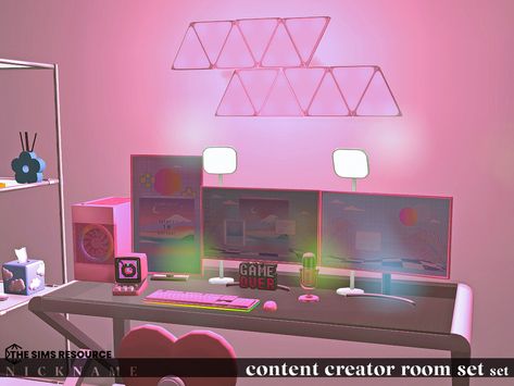 Content Creator Room, Male Decor, Mod Wall, Gamer Decor, Sims 4 Piercings, Mod Furniture, Sims 4 Clutter, Free Sims 4, Sims 4 Cc Folder