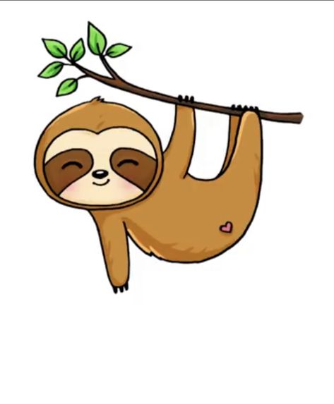 Sloth Drawings, Baby Animal Painting, Sloth Drawing, Sloth Cartoon, Sloth Art, Baby Sloth, Cute Sloth, Cute Kawaii Drawings, Kawaii Doodles