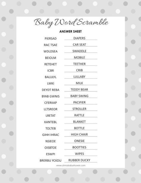 Baby Shower Scramble, Baby Word Scramble Answers, Baby Shower Word Scramble, Free Baby Shower Games, Baby Shower Games Unique, Scramble Game, Baby Shower Wording, Baby Word Scramble, Free Baby Shower