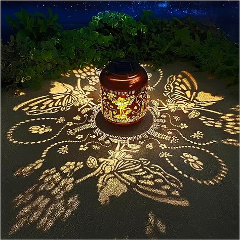 Amazon.com: Fairy Solar Lanterns Outdoor Waterproof Hanging Solar Lights Fairy Gifts for Women Men Metal Decorative LED Angel Lanterns for Yard, Patio, Lawn, Tabletop, Pathway, Landscape, Garden Decor : Tools & Home Improvement Solar Palm Tree Lights, Palm Tree Solar Lights, Skull Solar Yard Lights, Led Light Projects, Butterfly Solar Lights, Solar Lanterns Outdoor, Hanging Solar Lights, Garden Decor Projects, Fairy Gifts