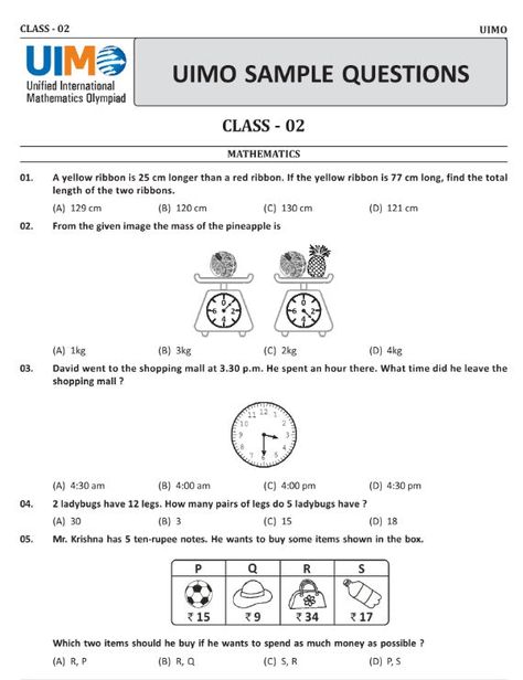 This Class 2 Maths Olympiad sample paper is the intellectual property of Unified council. Class 2 Maths, Olympiad Exam, Worksheet For Class 2, Math Olympiad, Maths Paper, Mathematics Worksheets, Sample Paper, Math Class, Math Worksheet