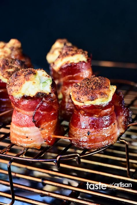 Popper Pig Shots, Smoked Pork Appetizer, Pig Shots Appetizer, Bacon Wrapped Grilled Cheese, Pig Shooters Recipe, Smoked Pork Shots, Pork Shots In Oven, Pork Shots Smoker, Piggy Shots