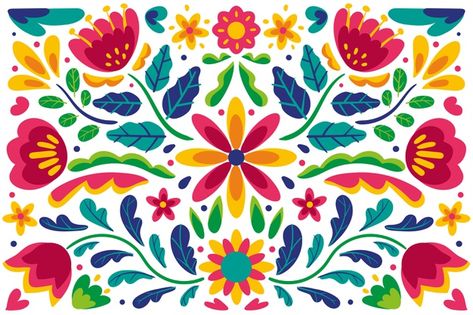 Discover thousands of free-copyright vectors on Freepik Mexican Patterns, Mexican Pattern, Mexican Flowers, Mexican Embroidery, Hippie Tapestry, Folk Art Flowers, Mexican Designs, Pastel Flowers, Arte Popular