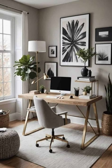 Crafting Your Oasis: Cozy Home Office Ideas that Inspire - West Magnolia Charm Condo Den Office Ideas, Home Office Walls Ideas, Office In Family Room Ideas, Contrast Bedroom, Grey Office Ideas, Cozy Home Office Ideas, Minimal Home Office, Cube Decor, Functional Home Office