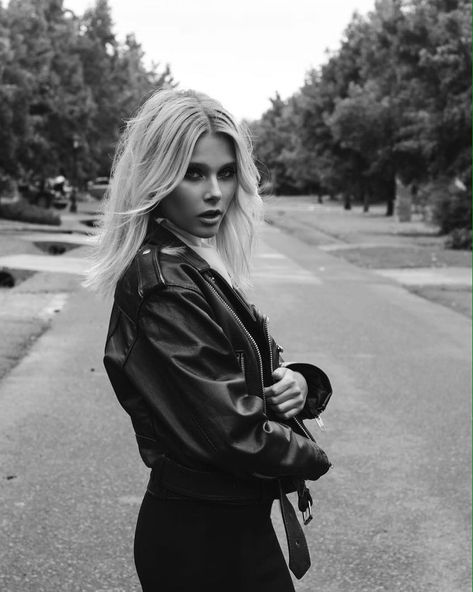 Black Leather Jacket, Celebrities Female, On Tumblr, Fall Outfits, Most Popular, Black Leather, Blonde, Leather Jacket, Actresses