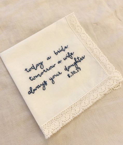 Wedding Handkerchief For Mom, Wedding Hankerchief For Bride Embroidery, Gift For Mom On Wedding Day, Mother Of The Bride Present, Gifts For Parents On Wedding Day, Gifts For Mother Of The Bride, Mother Of The Bride Gifts From Bride, Mother Of The Bride Gift Ideas, Wedding Gifts For Mom