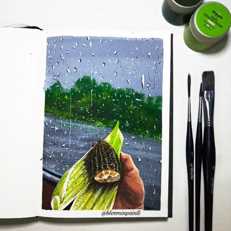 Barish.......💚🤍 Entry for #monsoonswithflash Hosted by @flashpaints_official Share your thoughts about it ✨️ Made on @anupam Sketchbook with @flashpaints_official gouache and @artikate.official Brushes #flashpaints #Gouache #gouachepainting #gouachepaint #gouacheart #gouacheillustration #rain #rainpaintings #barish #monsoons #rainyseason #barishkamausam #monsoonwithflash Monsoon Painting, Rain Painting, Gouache Illustrations, Gouache Art, Gouache Painting, Abstract Art Painting, Acrylic Painting, Sketch Book, Abstract Art