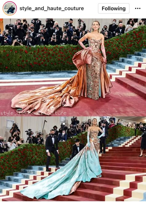 Sculptural Fashion Wearable Art, Met Gala Best Looks, Blake Lively Dress, Transforming Dress, Blake Lively Met Gala, Cinderella Musical, Blake Lively And Ryan Reynolds, Mansion Wedding Venues, Wearable Art Fashion