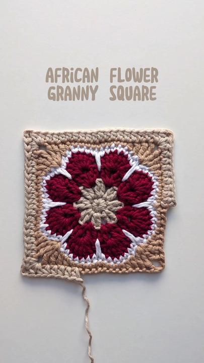 TikTok · atainya African Flower Granny Square, Granny Square Pattern Free, Crochet Blanket Stitch Pattern, Crochet African Flowers, Flower Granny Square, Barbie Summer, Crochet Lovey, Crochet Flowers Free Pattern, Creative Crochet