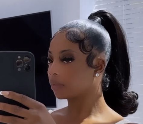 High Ponytail Flipped Ends, Layered Barbie Ponytail, High Short Curly Ponytail Weave, High Ponytail With Edges, Barbie Ponytail No Swoop, Natural Straightened Hair Black Women, Short Barbie Ponytail, High Barbie Ponytail, Blonde Barbie Ponytail