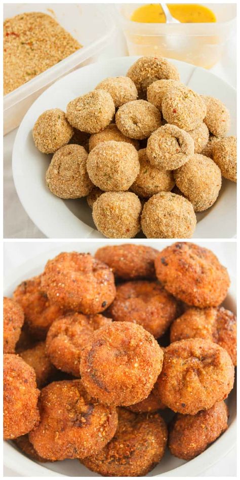 Jalapeno Recipes Appetizers, Friendsgiving Recipes Appetizers, Deep Fried Mushrooms, Pilsbury Recipes, Pepperoni Recipes, Breaded Mushrooms, Mushroom Dish, Deep Fried Food, Fried Mushrooms