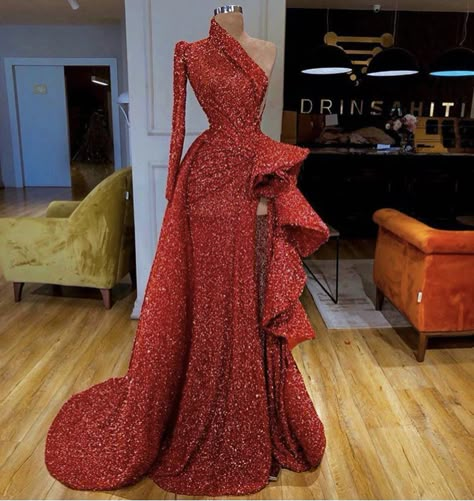 Arabic Party, Valdrin Sahiti, One Shoulder Prom Dress, Sequin Evening Dresses, Long Sleeve Prom, Long Sleeve Evening Dresses, Sequin Prom Dresses, Pageant Gowns, Maxi Dress Prom