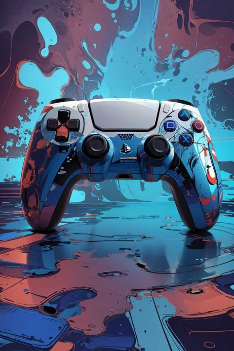 Ps5 Controller Wallpaper, Gaming Dp, Ps5 Wallpaper, Game Controller Art, Playstation Party, Arte Ganesha, Video Game Wall Art, 4k Gaming Wallpaper, Sinchan Wallpaper