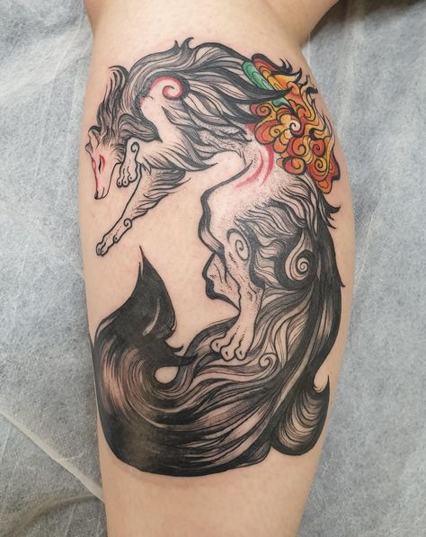 Okami Tattoo, Fox Tattoo Design, Spirit Tattoo, Dragon Sleeve Tattoos, Geek Tattoo, Koi Fish Tattoo, Fox Tattoo, R Tattoo, Professional Tattoo