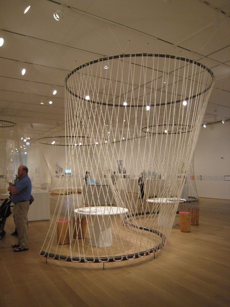 Rope Structure, Rope Sculpture, Adidas Parley, Column Lighting, Bike Store, The Art Institute Of Chicago, Art Institute Of Chicago, Display Design, Pop Up Store