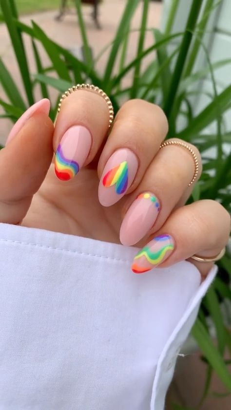 Pride Month Nails 2024, Lgbt Nails Designs, Pride Nails 2024, Pan Pride Nails, Pride Nails Designs Short Nails, Bi Flag Nails, Pride Nails Designs Acrylic, Pride Nails Designs Simple, Lgbt Nail Art