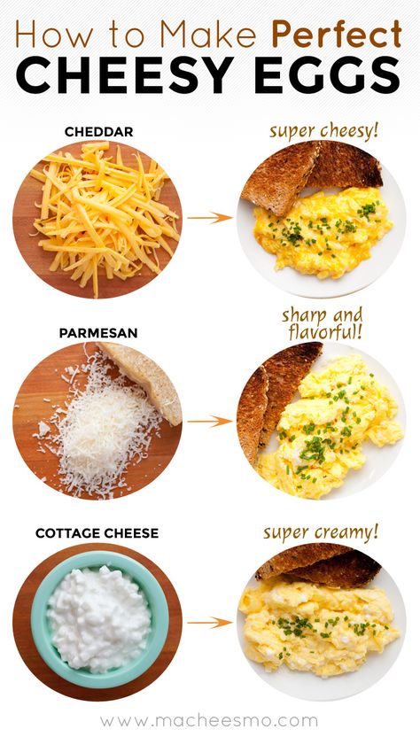 How to Make Perfect Cheesy Eggs every time! The true key to cheesy eggs is all about temperature control. Once you get it down you can use a bunch of different cheeses for different results! Breakfast Eggs Scrambled, Cheesy Scrambled Eggs, Best Scrambled Eggs, Scrambled Eggs With Cheese, Hp Sauce, Scrambled Eggs Recipe, Cheesy Eggs, Brunch Eggs, Egg Breakfast