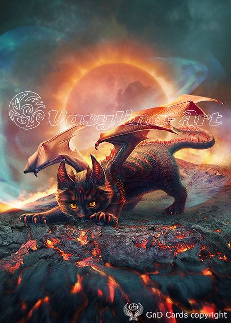 ArtStation - Cat-dragon Cat Fantasy Art, Fantasy Cats, Cat Dragon, Dragon Cat, Mystical Animals, Magic Cat, Big Cats Art, Creature Artwork, Mythical Animal