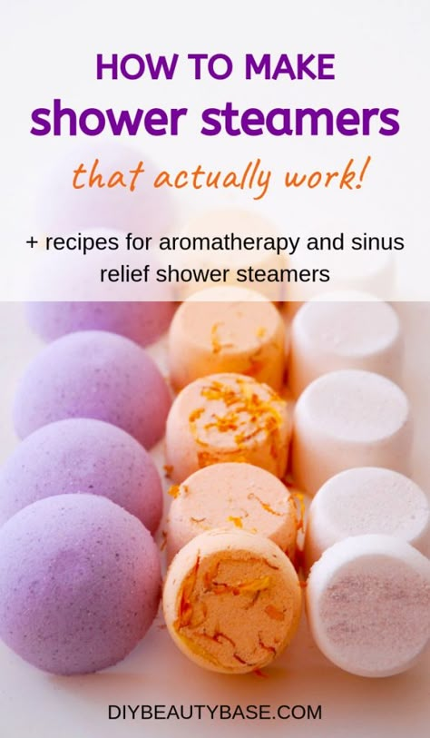 Shower Steamer Recipe, Shower Steamers Diy, Aromatherapy Diy, Joululahjat Diy, Clear Your Sinuses, Săpunuri Handmade, Sinus Relief, Bombe Recipe, Diy Aromatherapy