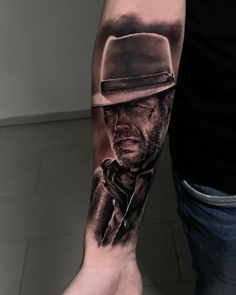 Clint Eastwood Tattoo, Think Tattoo, Tattoo Aftercare, Clint Eastwood, Portrait Tattoo, Tattoos, On Instagram, Instagram