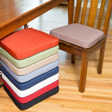 Chair cushions for electrifying the feel chair cushions dining chair cushion | hayneedle XCURTHS Diningroom Ideas, Kitchen Chair Pads, Dining Chair Pads, Dining Room Chair Cushions, Pool And Patio, Door Decorations Ideas, Kitchen Chair Cushions, Chair Aesthetic, Kitchen Seating