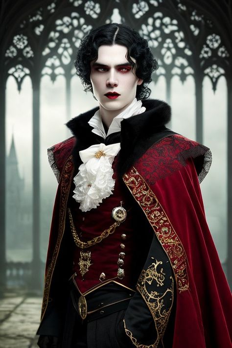 Vampire Men Outfit, Gothic Vampire Aesthetic Male, Gothic Vampire Outfit Male, Royal Vampire Aesthetic, Dracula Outfit, Vampires Aesthetic, Gothic Mask, Male Vampire, Mask Ball