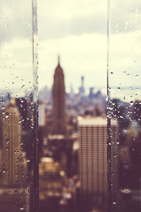 New York rain rain storm sky city window buildings drops wet Foto Top, It's Complicated, Voyage New York, Empire State Of Mind, New York State Of Mind, Fav Song, Bad Things, Depth Of Field, Concrete Jungle