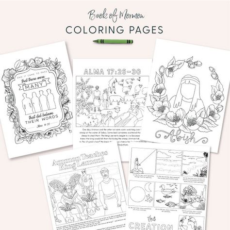 Come, Follow Me printable study and activity pages. Coloring pages, trading cards, study pages, bedtime stories, doctrinal quizzes, and much more. These study and activity pages coincide with the Come, Follow Me Book of Mormon Curriculum from The Church of Jesus Christ of Latter-day Saints. This is the Alma 17-22 weekly kit.  All of our weekly kits are meant to be used with the Come, Follow Me for Individuals and Families manual. There is always something for all ages in our kits. Book Of Mormon Coloring Pages Free Printable, Book Of Mormon Coloring Pages, Study Pages, Creation Coloring Pages, Read A Thon, Lds Youth, Primary Ideas, Church Youth, Activity Pages