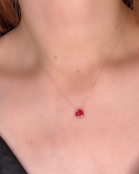 Ruby Heart, Zircon Necklace, Heart Shaped Necklace, Keep Jewelry, Love Symbols, Vibrant Red, Red Gold, Jewelry Care, Someone Special