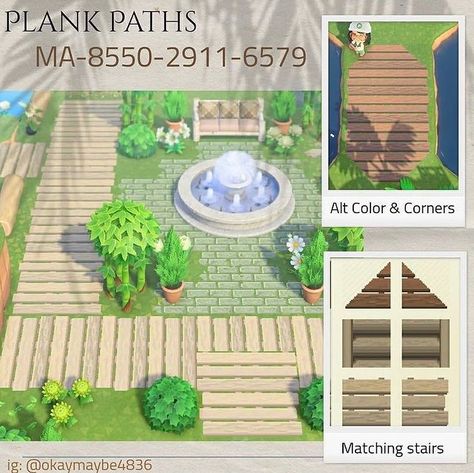 Acnh Lord Of The Rings Design, Acnh Planks, Anch Paths, Wood Pathway, Animal Crossing Path, Acnh Tropical, Codes Acnh, Acnh Path, Wood Path