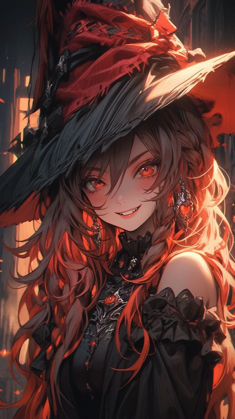 Witch Anime, Anime Goth, Anime Character Names, Fantasy Witch, Galaxies Wallpaper, Creative Drawing Prompts, Character Wallpaper, Fantasy Concept Art, Anime Angel