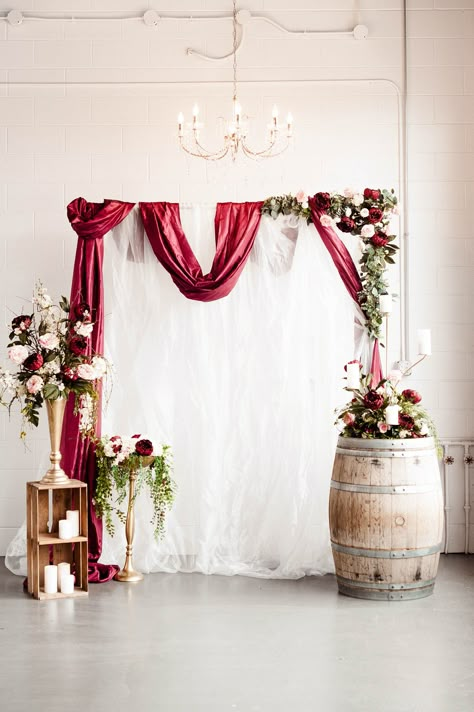 Wine Party Backdrop, Burgundy Photo Backdrop, Maroon Party Decor, Burgundy And Gold Backdrop, Wine Event Decor, Wine Decorations Party, Wine Backdrop, Wine And Gold Wedding, Wedding Vendors Booth