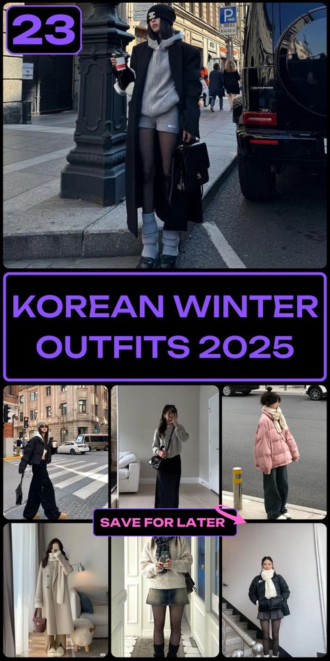 Discover bright and stylish Korean winter outfits that blend aesthetic charm with practical warmth. Perfect for women seeking street style Asian fashion, these ideas feature oversize coats, long skirts, and chic dresses inspired by 2025 trends. Embrace casual and cute looks influenced by Kdrama and Douyin, combining South Korean elegance with cozy streetwear. Stay warm with coats, jackets, and aesthetic skirts while achieving the perfect blend of casual comfort and stylish inspo for the season. South Korean Winter Outfits, Winter Tokyo Fashion, Korea February Outfit, Winter Outfits Seoul, 2025 Korean Fashion Trends, Cute City Outfits Winter, South Korean Fashion Street Styles, Trip To Japan Outfit, Korea Outfit Winter