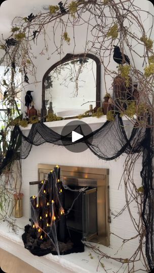 Biggest Spider, Halloween Fireplace, Big Spiders, Command Hooks, Amber Bottles, The Fireplace, Halloween Celebration, Magical Forest, Diy Halloween Decorations