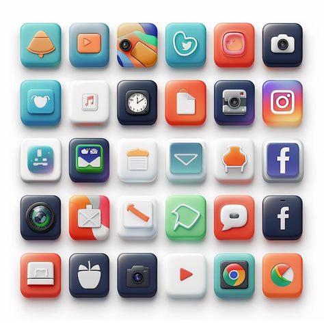 Download this Premium Photo about App icons 3D mobile apps Icons beautiful colorful real color white background, and discover more than 60 Million Professional Stock Photos on Freepik 3d Mobile, Mobile App Icon, Icons 3d, Small Sculptures, Photo Apps, Apple Wallpaper, Mobile Apps, Miniature Art, Premium Photo