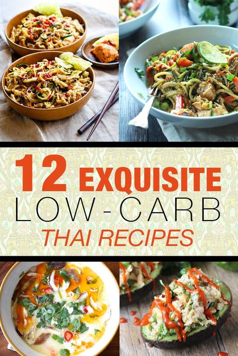 12 Exquisite Low-Carb Thai Recipes - all the inspiration you need to have great low-carb Thai food without sacrificing your health! Gf Dinners, Keto Simple, Keto Approved Foods, Breakfast Low Carb, Eating Better, Calorie Meals, Starting Keto Diet, Low Carb Diets, Healthy Lunches