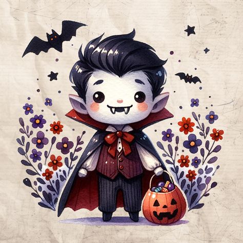 Cute Vampire Art, Cute Dracula, Candy Png, Cute Vampire, Elementary School Art, Vampire Art, Halloween Illustration, Halloween 2, Fall Png