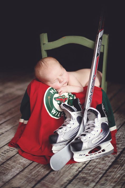 With a set of baby skates - Shannon has a pair that were his. Very vintage . And a baby jersey!!!! Hockey Baby, Newborn Photography Poses, Baby Boy Photography, Adorable Newborn, Newborn Baby Photos, Baby Props, Baby Boy Photos, Newborn Props, Newborn Baby Photography