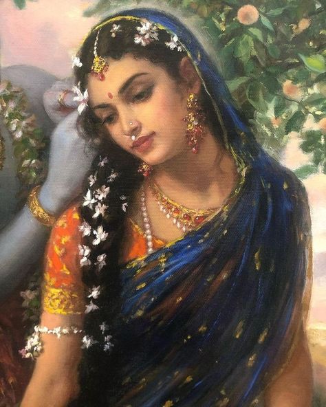 Radha Beauty, Desi Art, South Asian Art, Hindu Culture, Krishna Book, Little Krishna, Peace Illustration, Radha Painting, Vedic Art