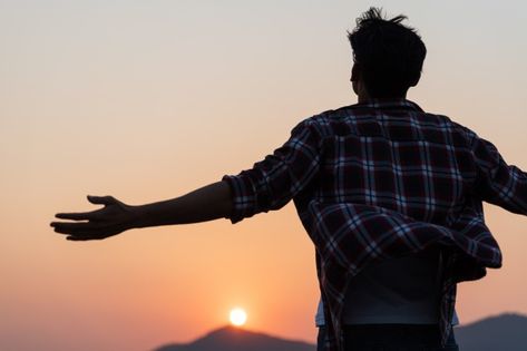 A man spread his arms Happy Birthday Dj, Dark Room Photography, Happy Man, Whatsapp Profile Picture, Happy Guy, Spirit Soul, Happy Photos, Money Pictures, Men Photoshoot